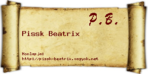 Pissk Beatrix névjegykártya
